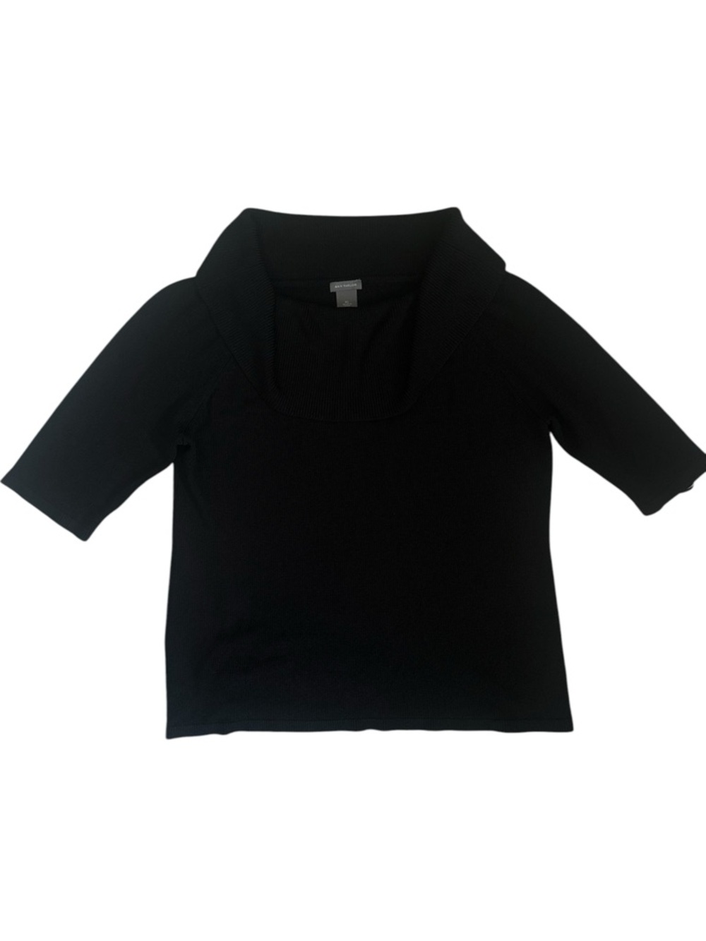 Ann Taylor Cowl Neck Short Sleeve Top Black Size Extra Large